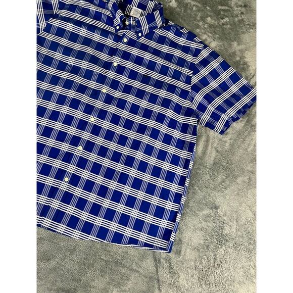 Brooks Brothers 346 Plaid Button Down Shirt Blue White XXL Regular Excellent - Picture 2 of 10